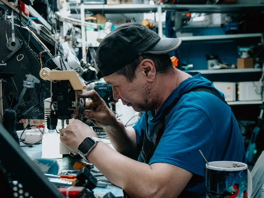 Technician reviewing a repair plan